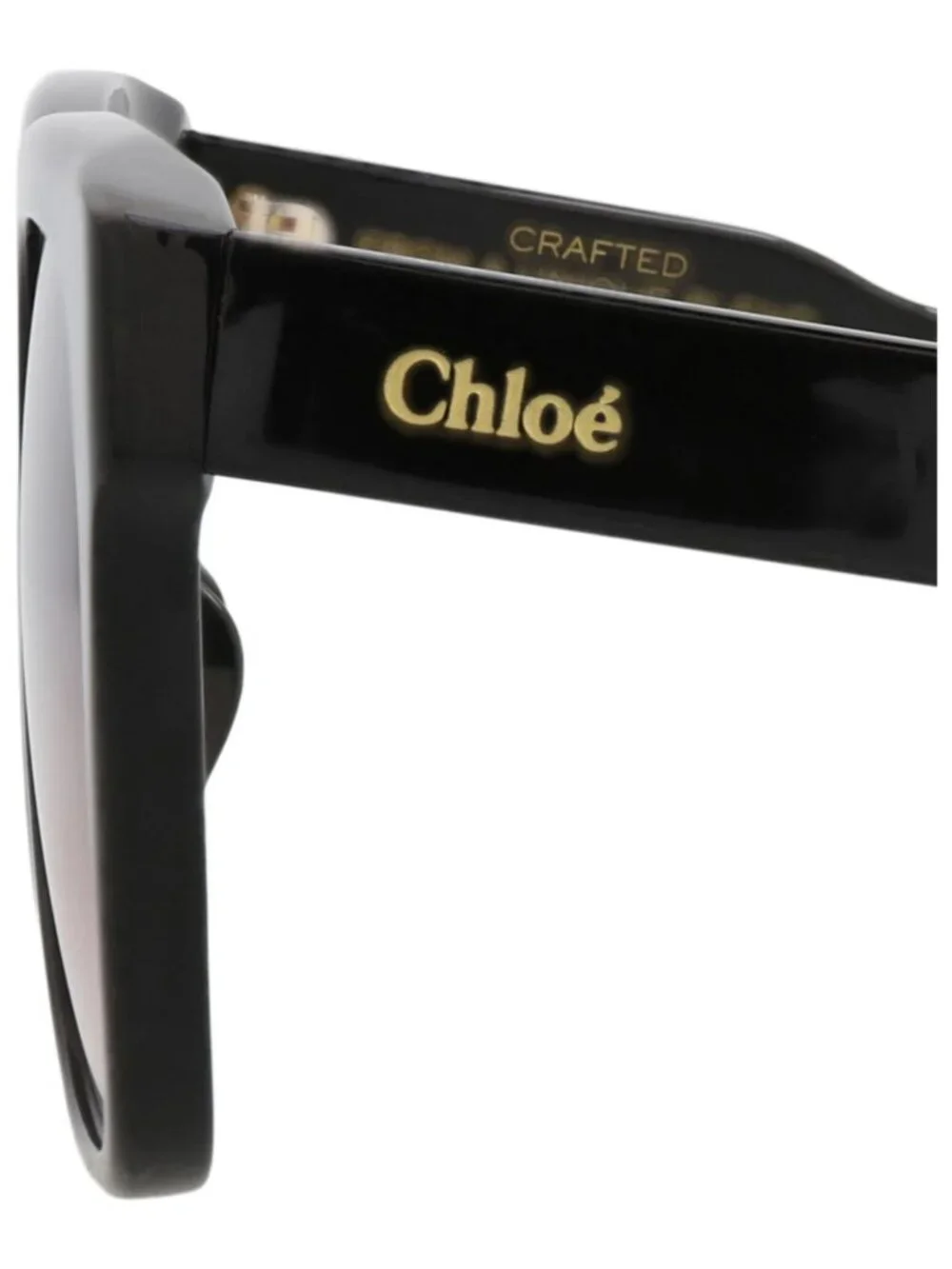 New Chloé Women's Sunglasses Square Rectangle Recycled Acetate Frame Black Black